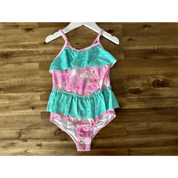 NWT Matilda Jane Enchanted Garden Island Party Pink Green One-Piece Swimsuit 6 - Picture 2 of 8